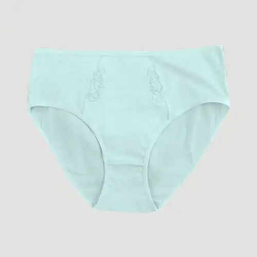 Embroidered Flower-Front Cotton Panty