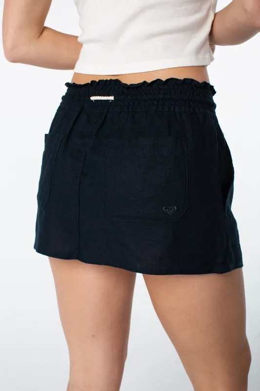 Relaxed Button Woven Skirt