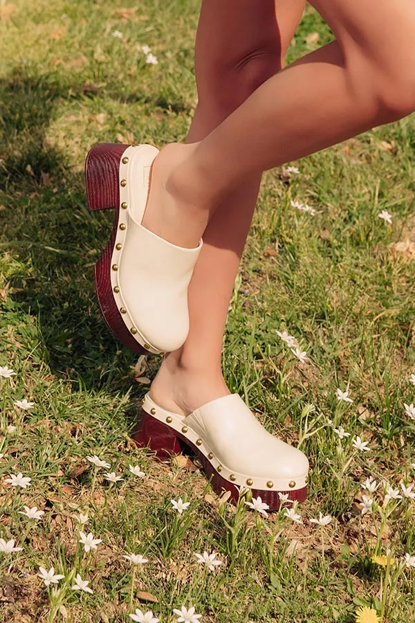 Faux Leather High Heel Clogs