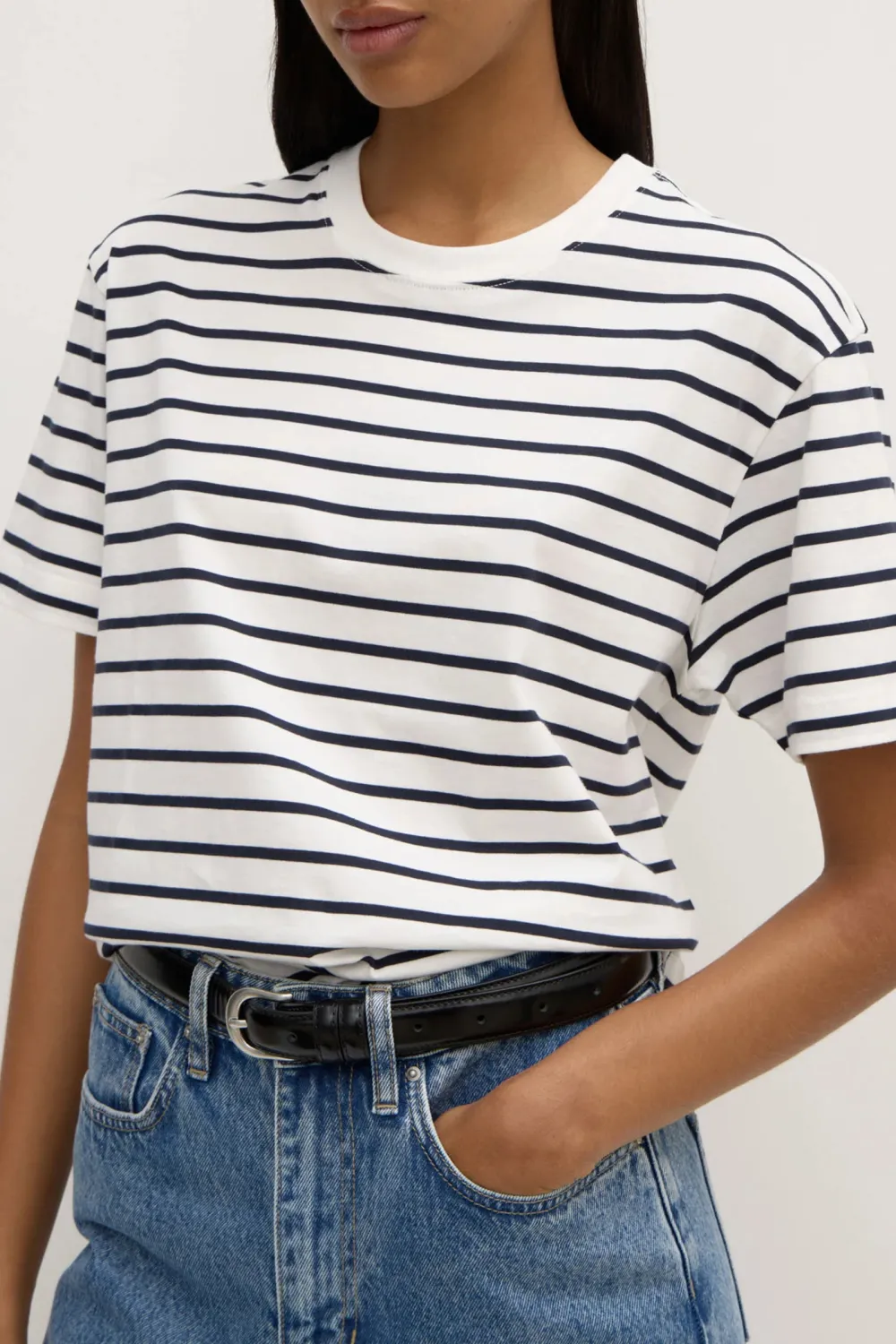 Striped Cotton Loose T-Shirt