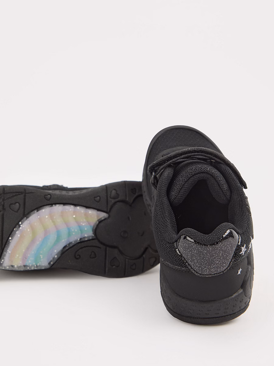 Black Shooting Star Light Up School Shoes detail 1