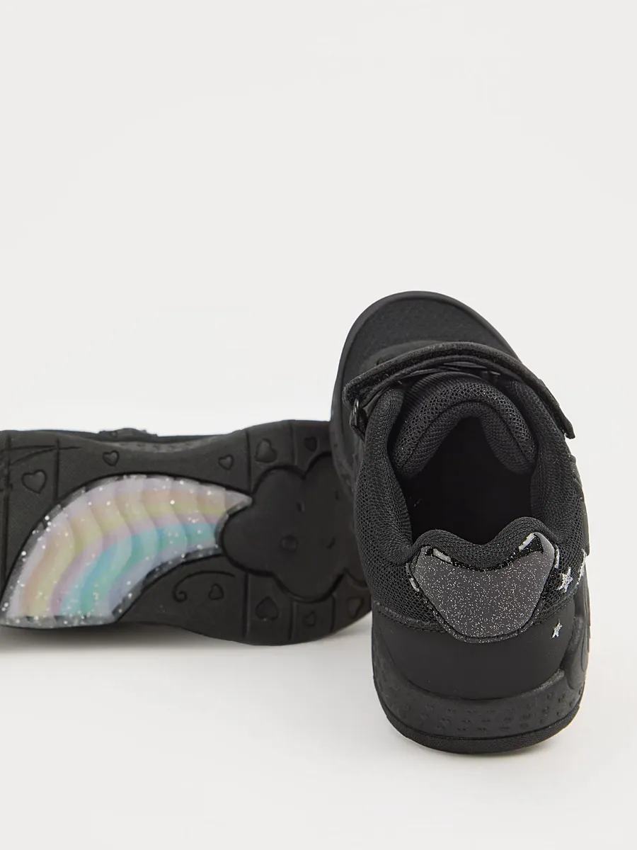 Black Shooting Star Light Up School Shoes