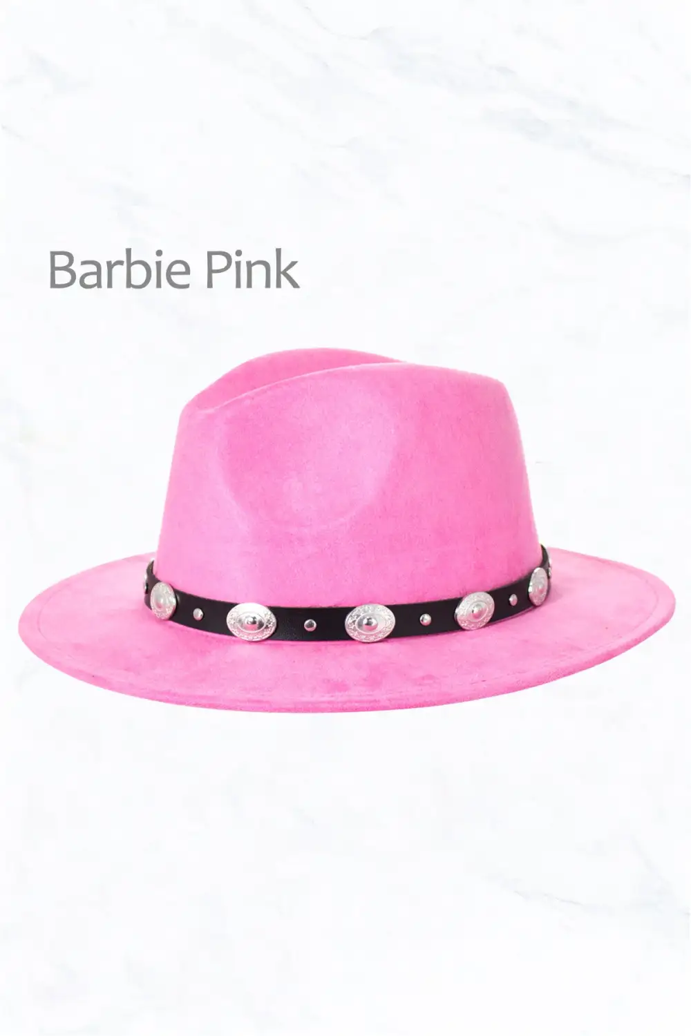 Suede Fedora Regular Peach Top with Studded Belt