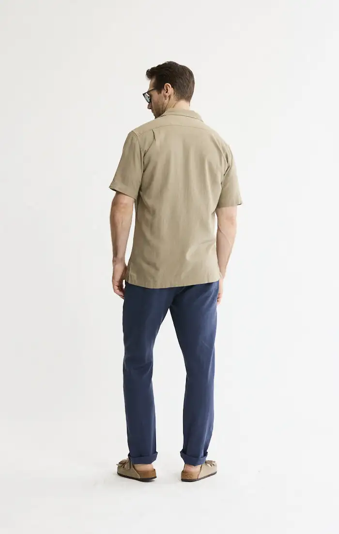Linen Blend Short Sleeve Camp Shirt