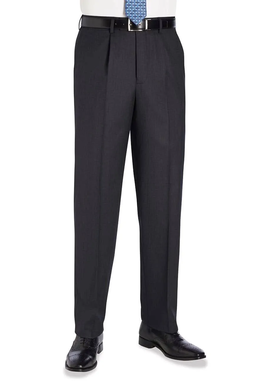 Men's Single Pleat Classic Fit Stretch Suit Trousers