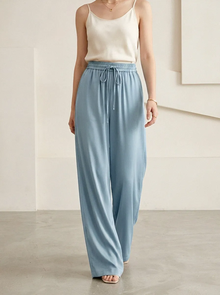 Minimal Relaxed Draped Women's Wide-Leg Trousers