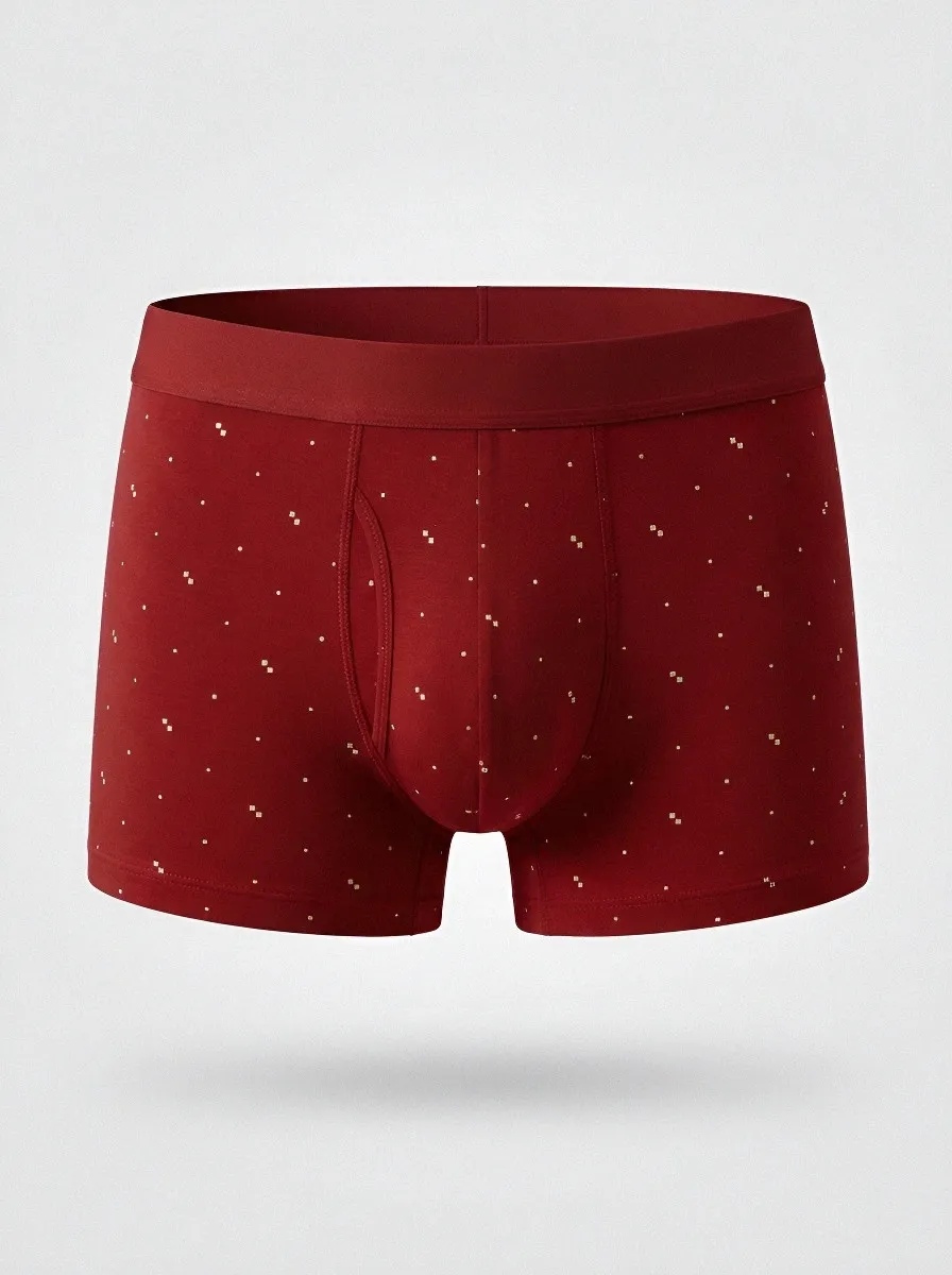 Men's Green Geometric Dot Printed Boxer Briefs