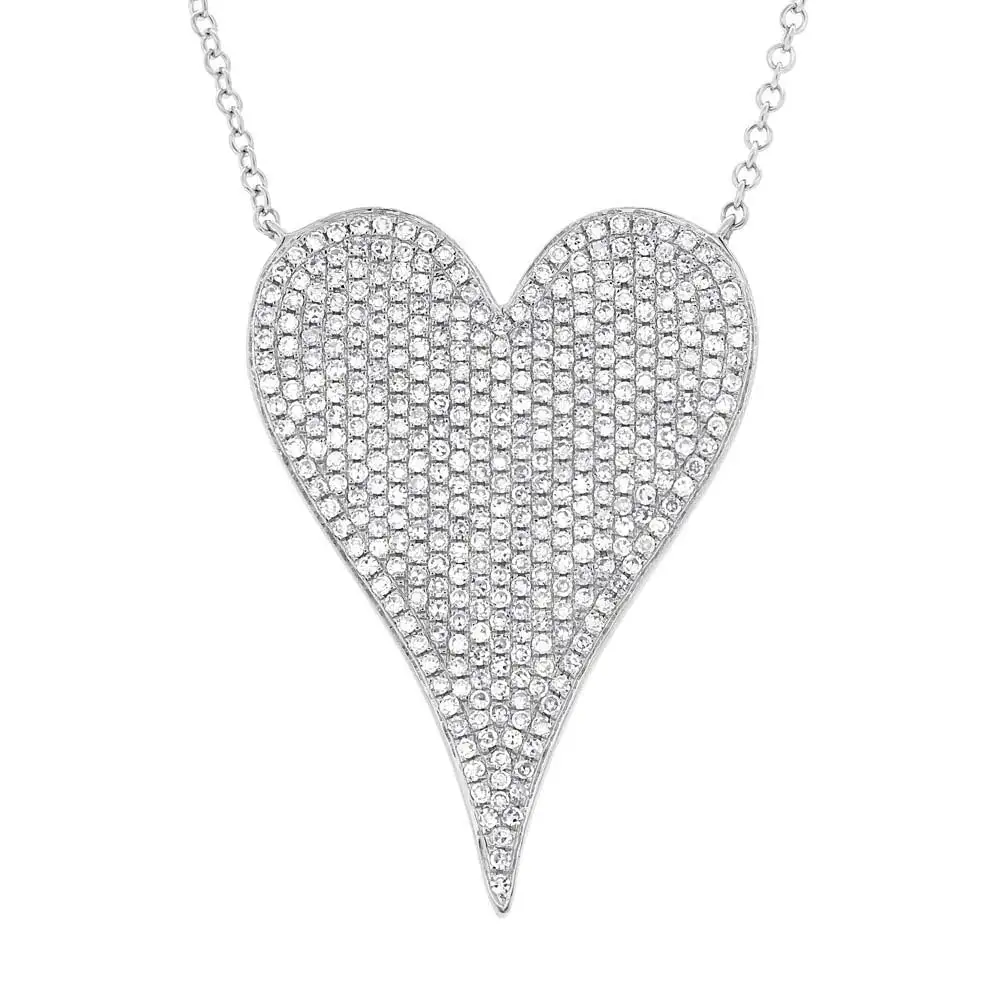 Modern Statement Heart Diamond Necklace