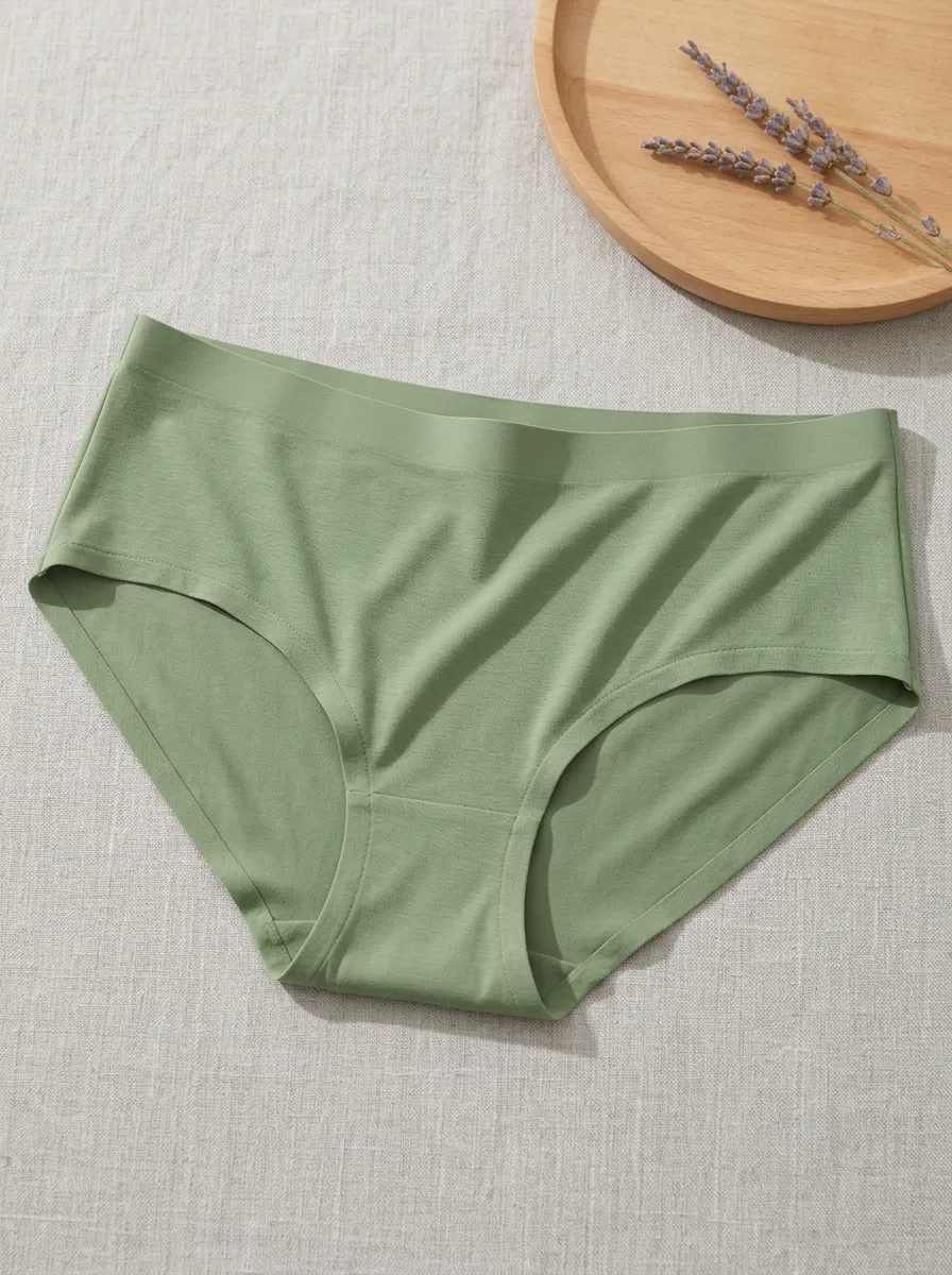 Women's Sage Green Solid Seamless Panties