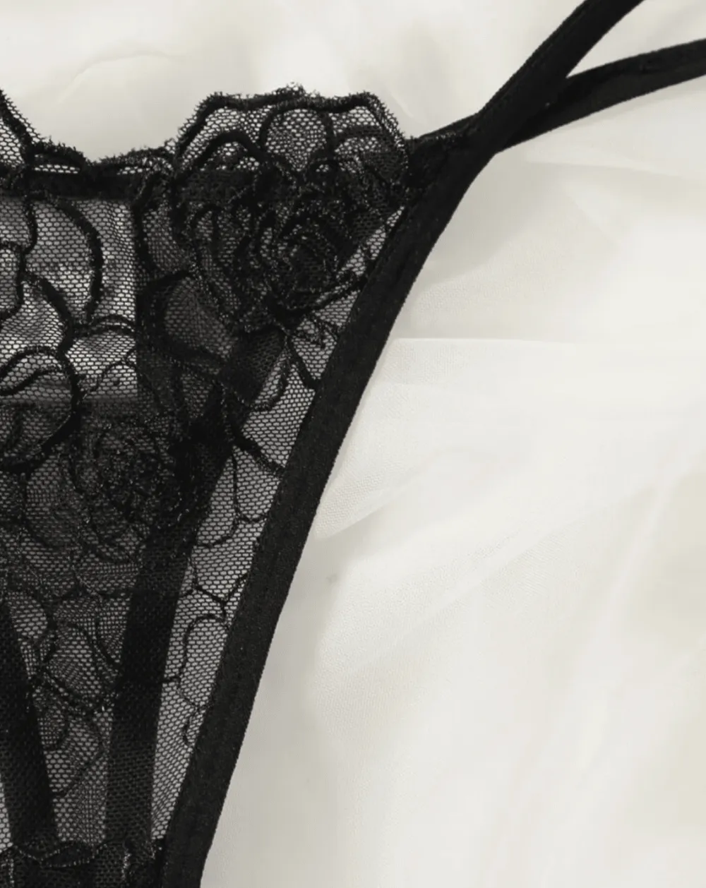 Rose Embroidered Lingerie Set