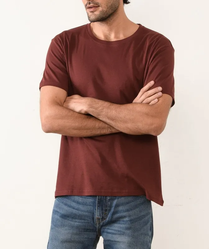 Red Vintage-Wash Cotton Crew Neck T-Shirt