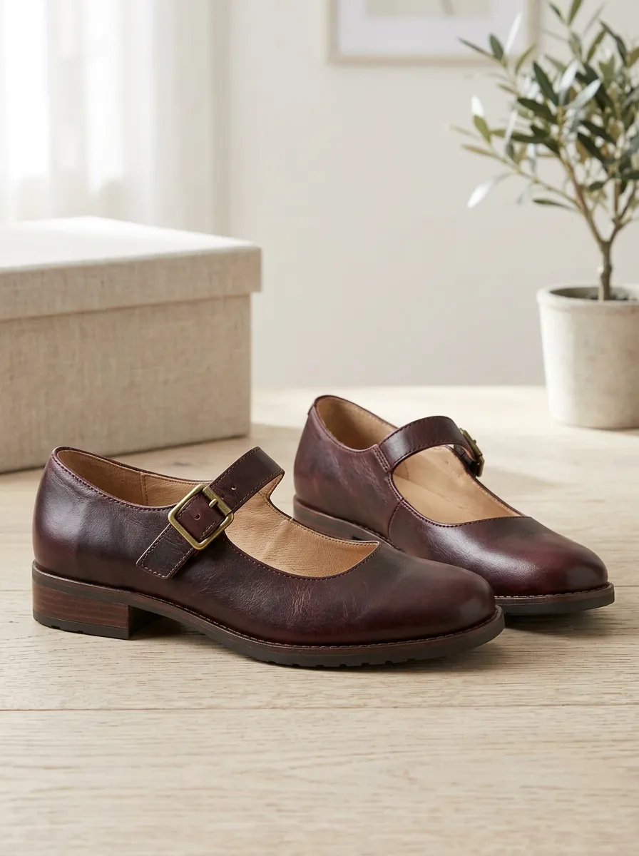 Women's Retro Leather Mary Jane Footwear