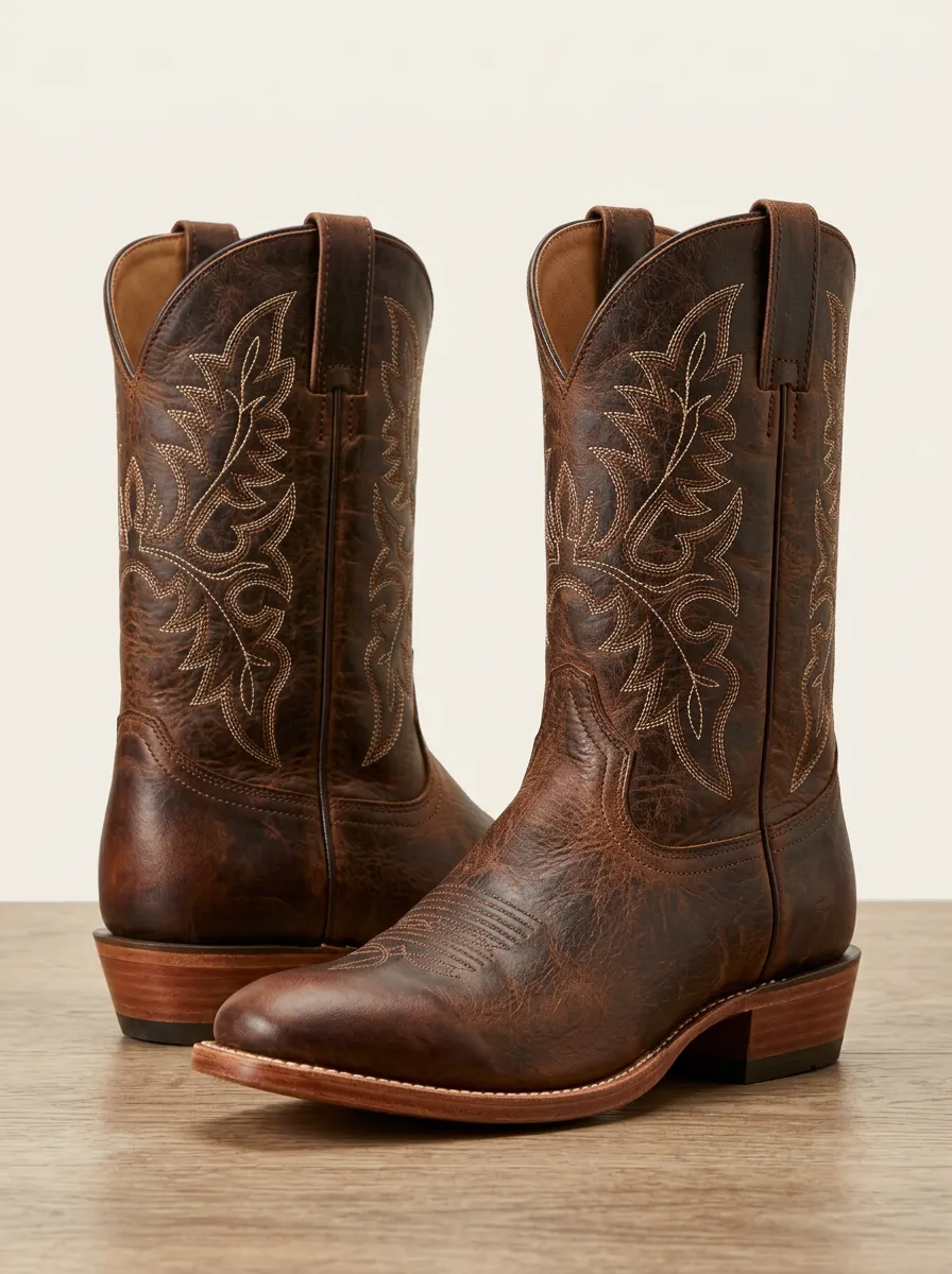 Southwestern Floral Country Style Unisex Western Cowboy Boots