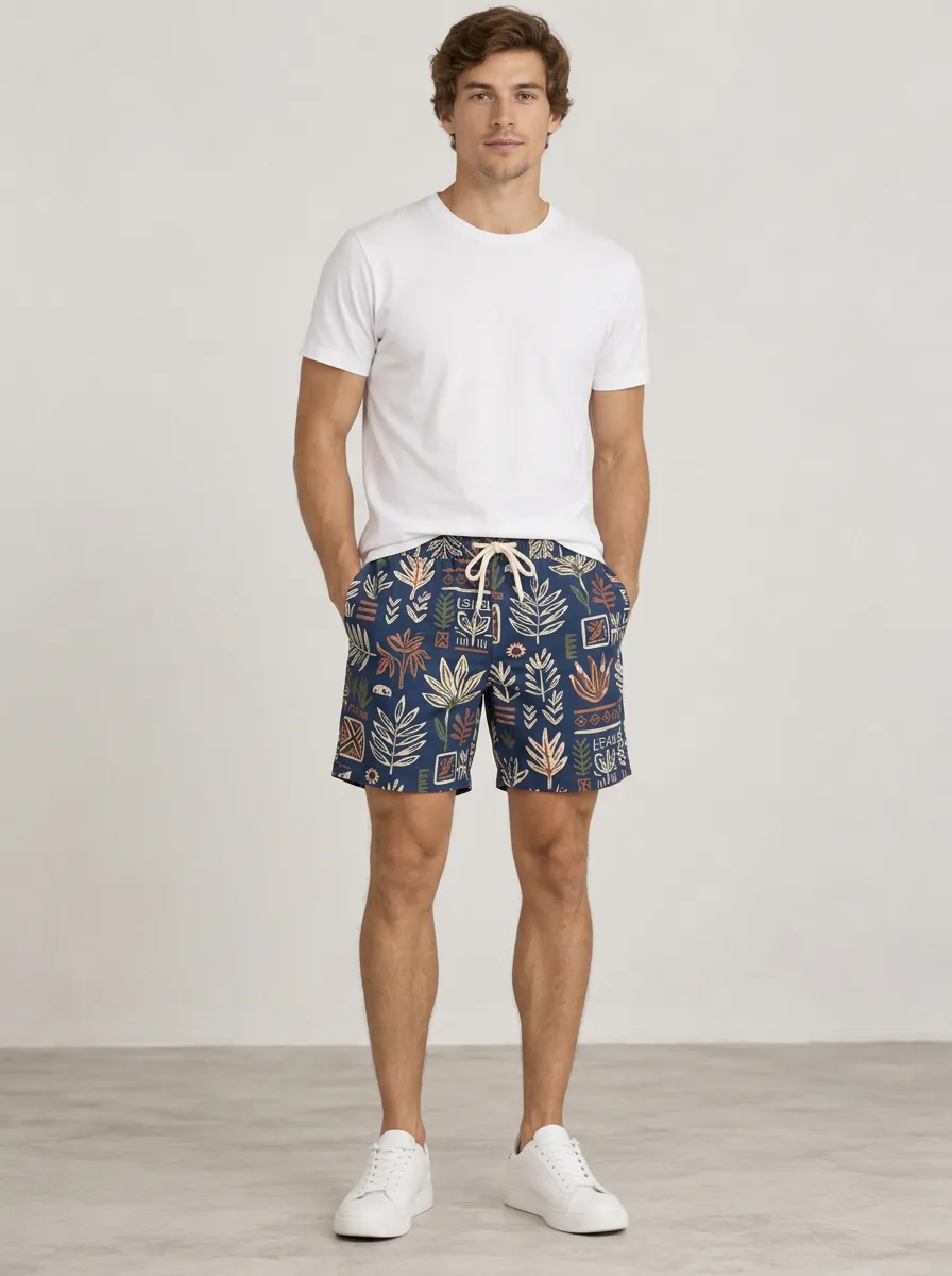 Men's Botanical Inspired Botanical Printed Shorts