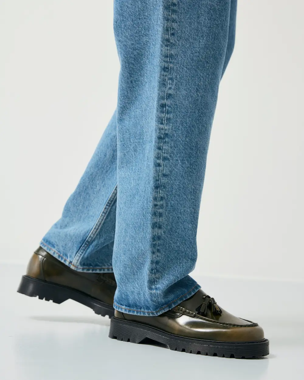 Multi-Tone Polished Loafers