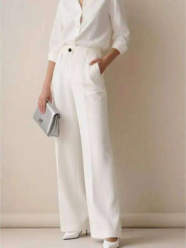 Lightweight High Waisted Wide Leg Pants