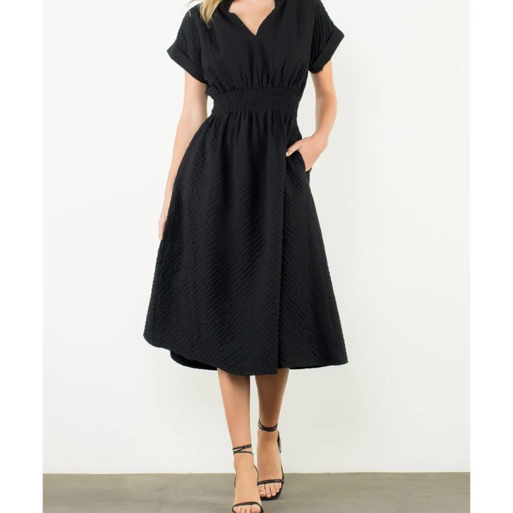 V Neck Short Sleeve Casual Dress