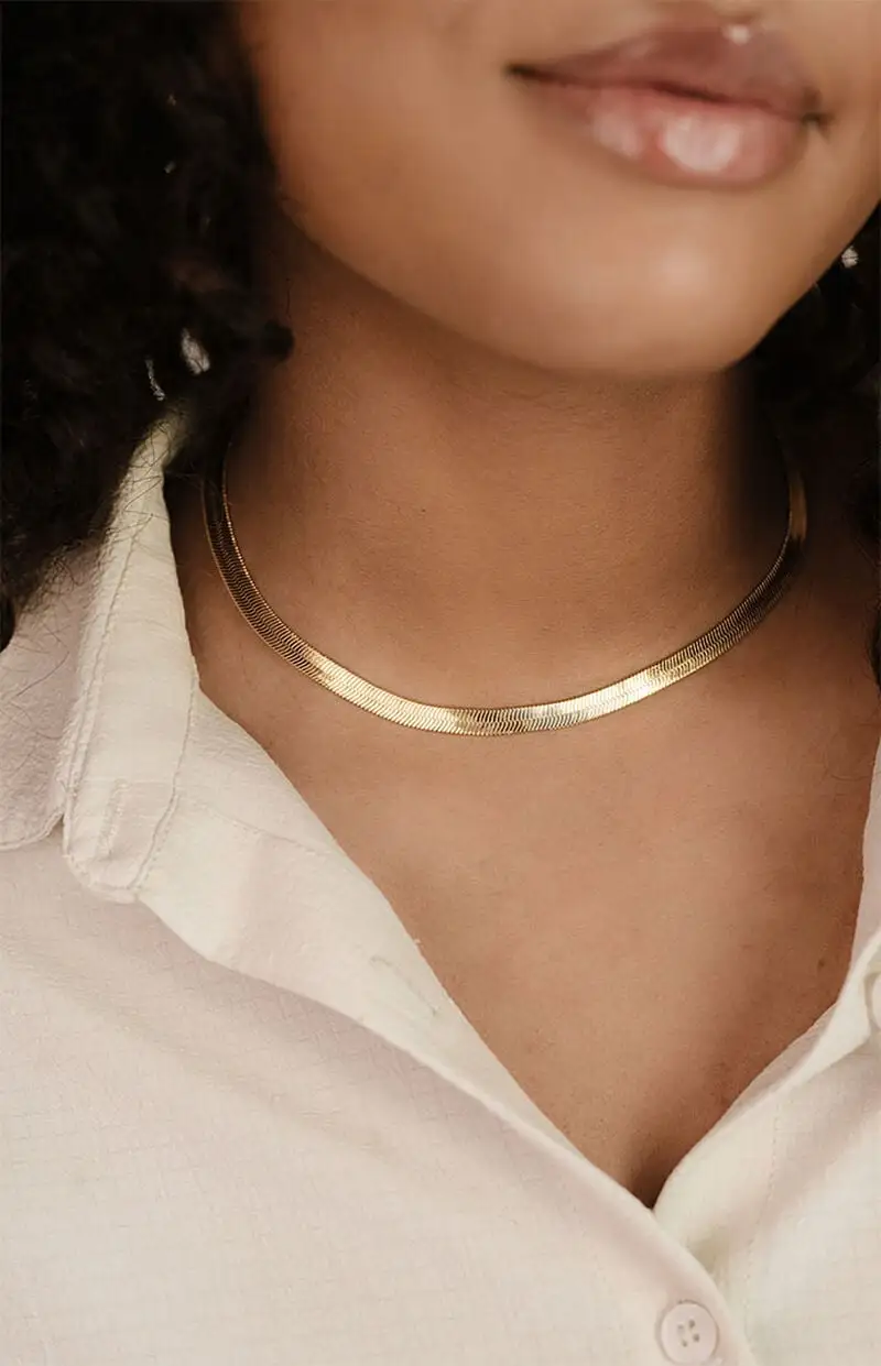 Ettika Brooklyn Flat Herringbone Necklace