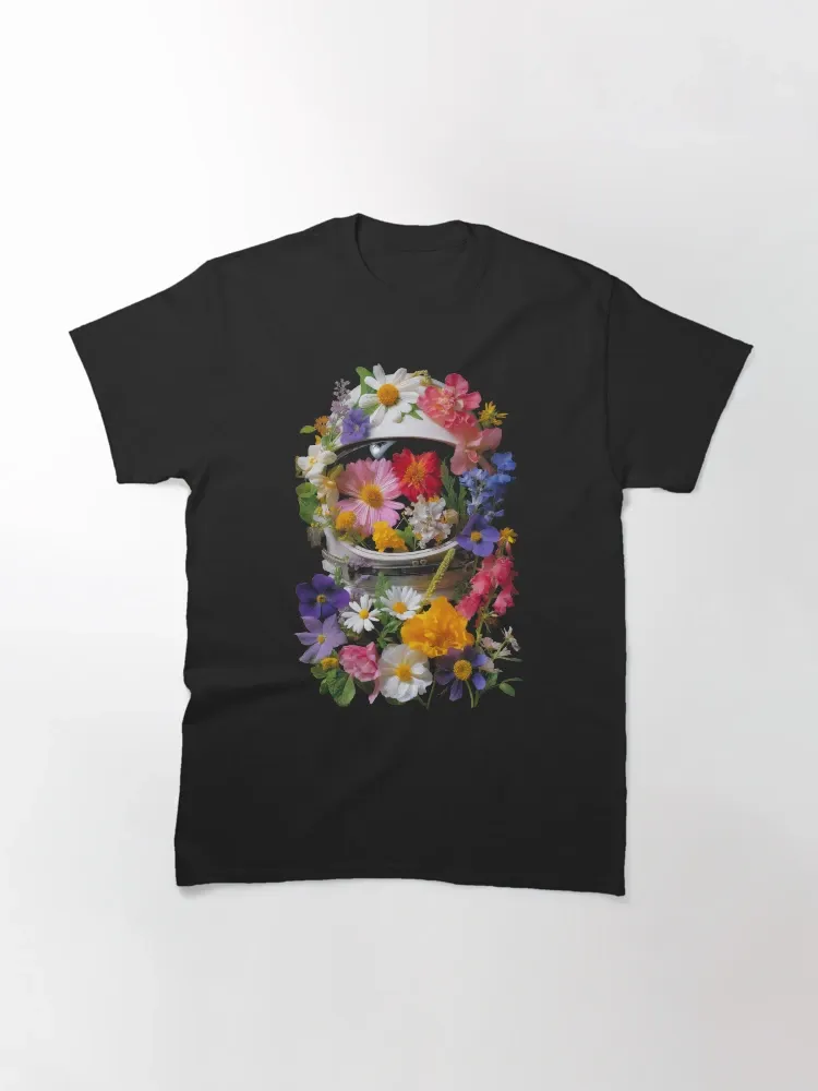 Women's Stylish Artistic Astronaut Print Crew Neck Short-Sleeve T-Shirt