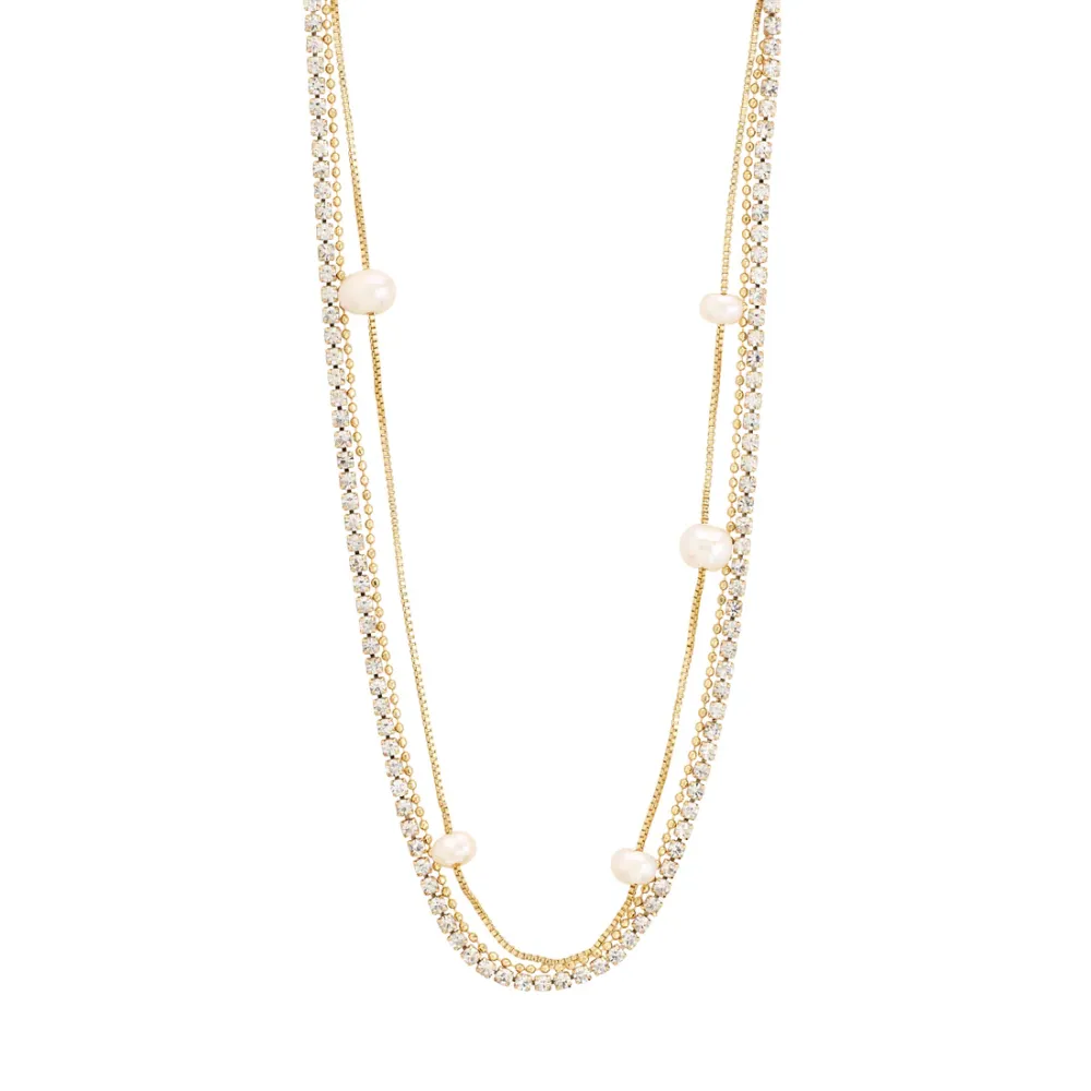 Slim Pearl Crystal Necklace