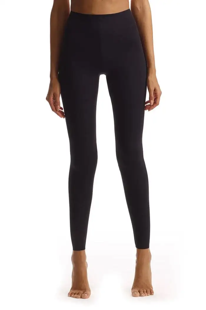Women's Black Neoprene High Waist Leggings