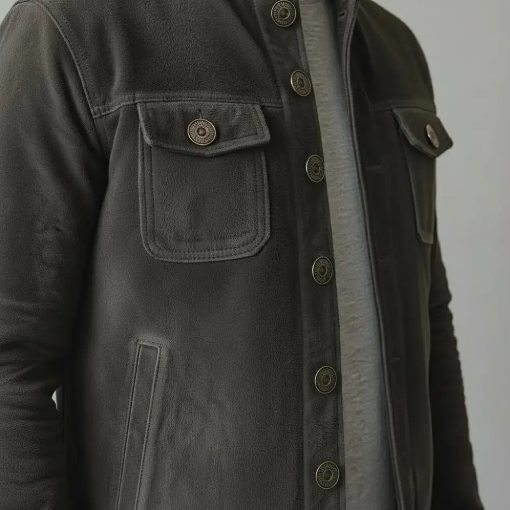 Suede Trucker Shirt Jacket Jacket