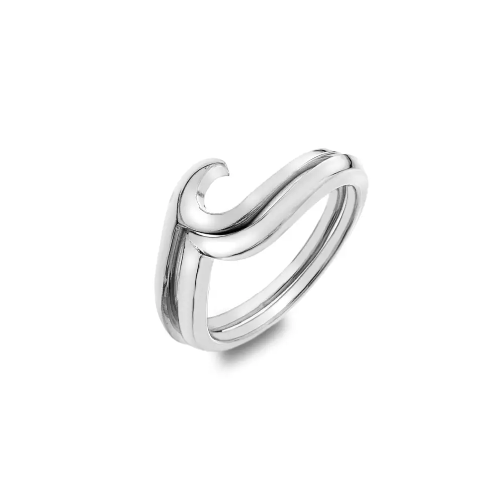 Modern Wave Organic Wide Ring