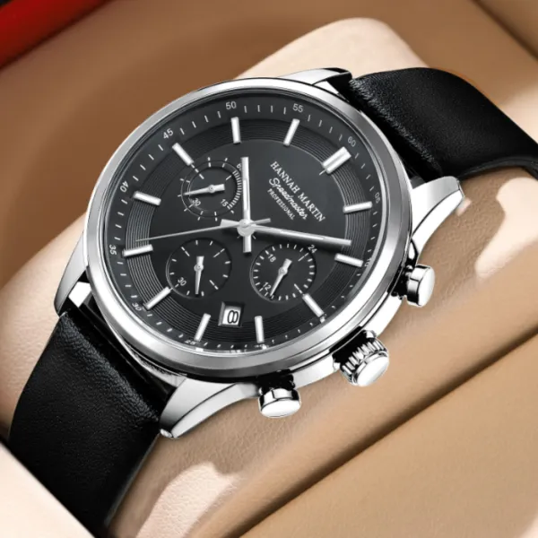 Men's Multi-Function Sports Watch, 3 Eyes 6 Hands Luminous Waterproof Wrist Watch