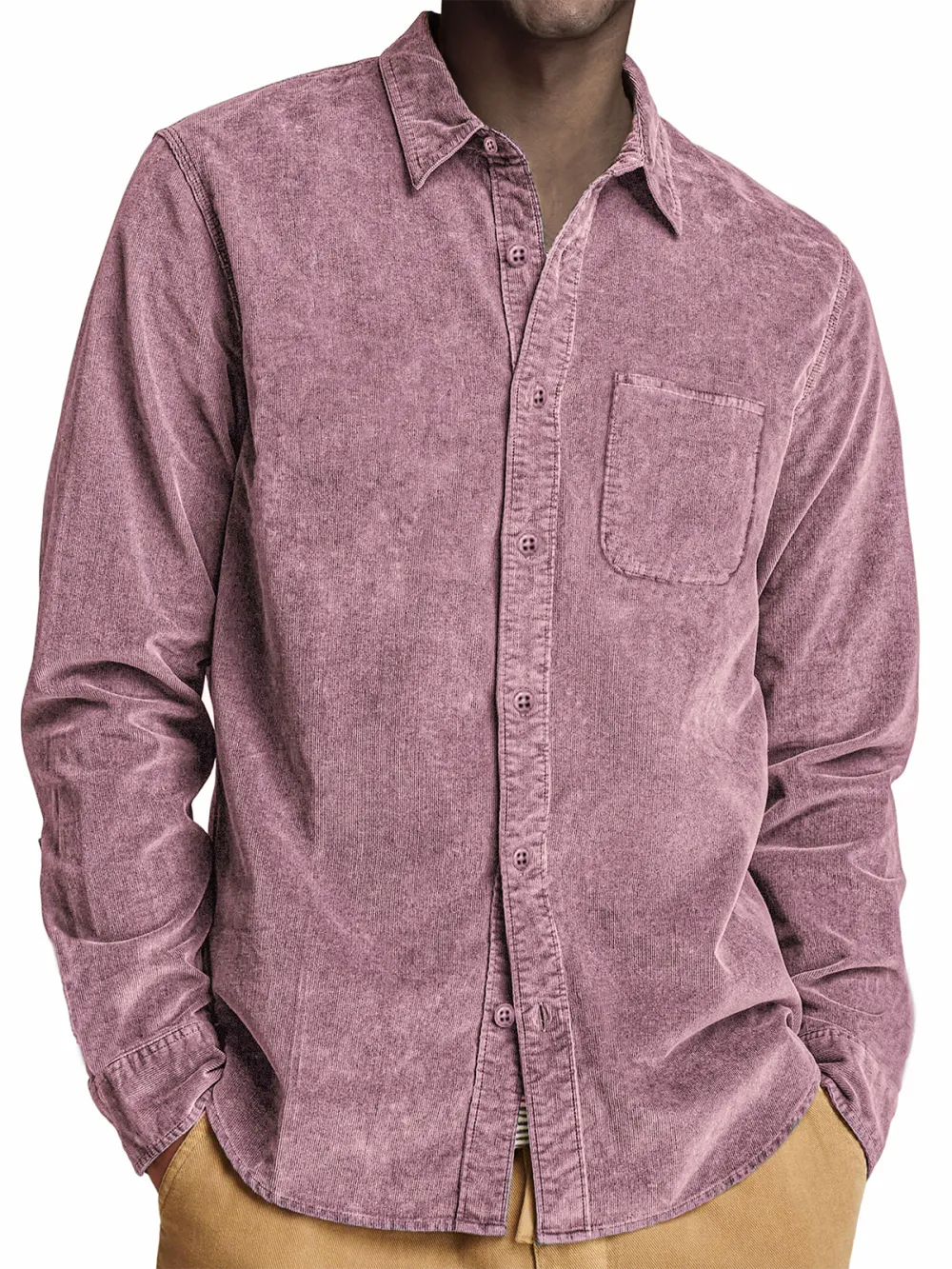 Corduroy Long Sleeve Pocket Shirt