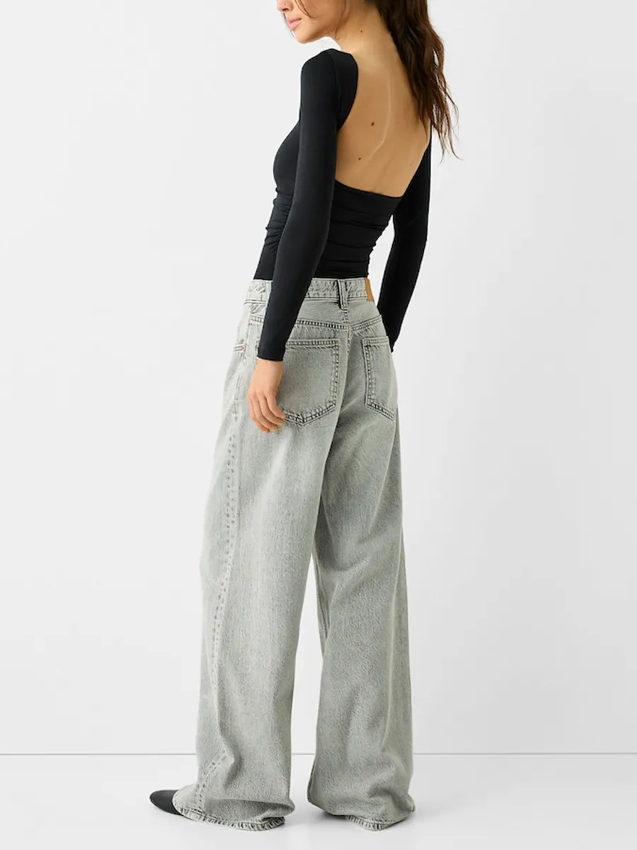 Long Sleeve Backless Bodysuit