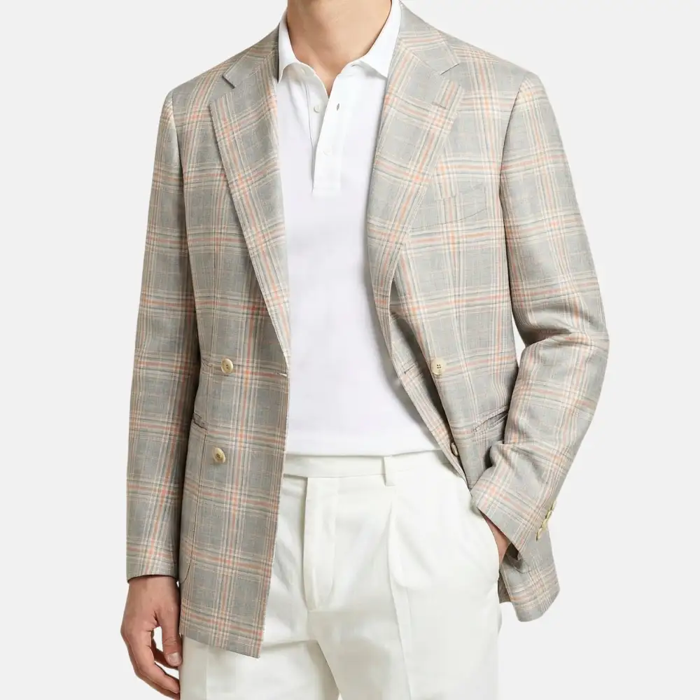 Checkered Cashmere Blazer Jacket