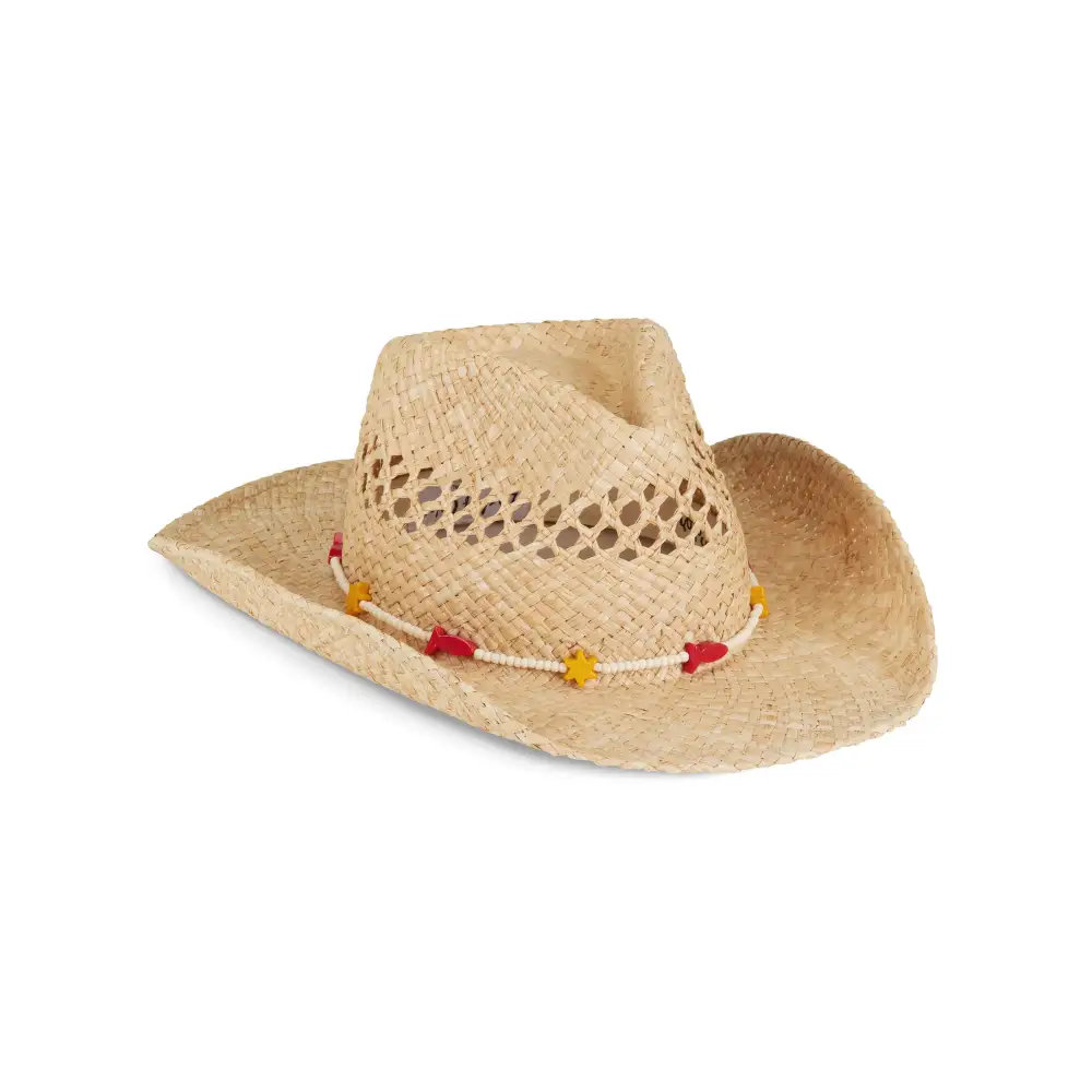 Fish Bead Raffia Cowboy Hat