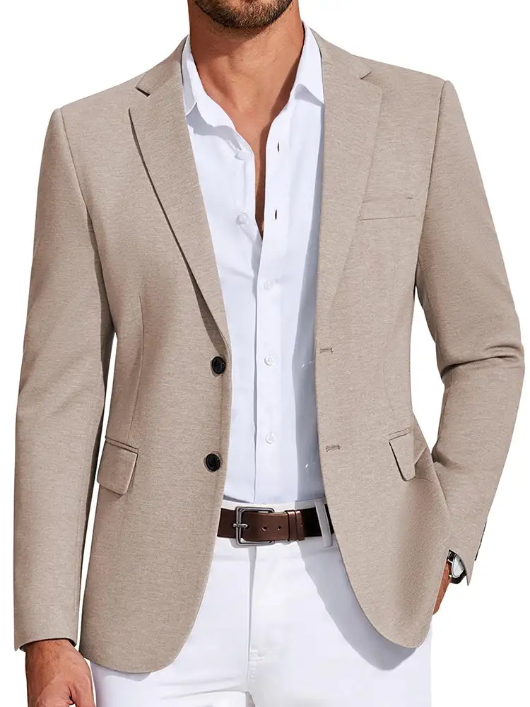 Warm Business Casual Two Buttons Suit Jacket Blazer