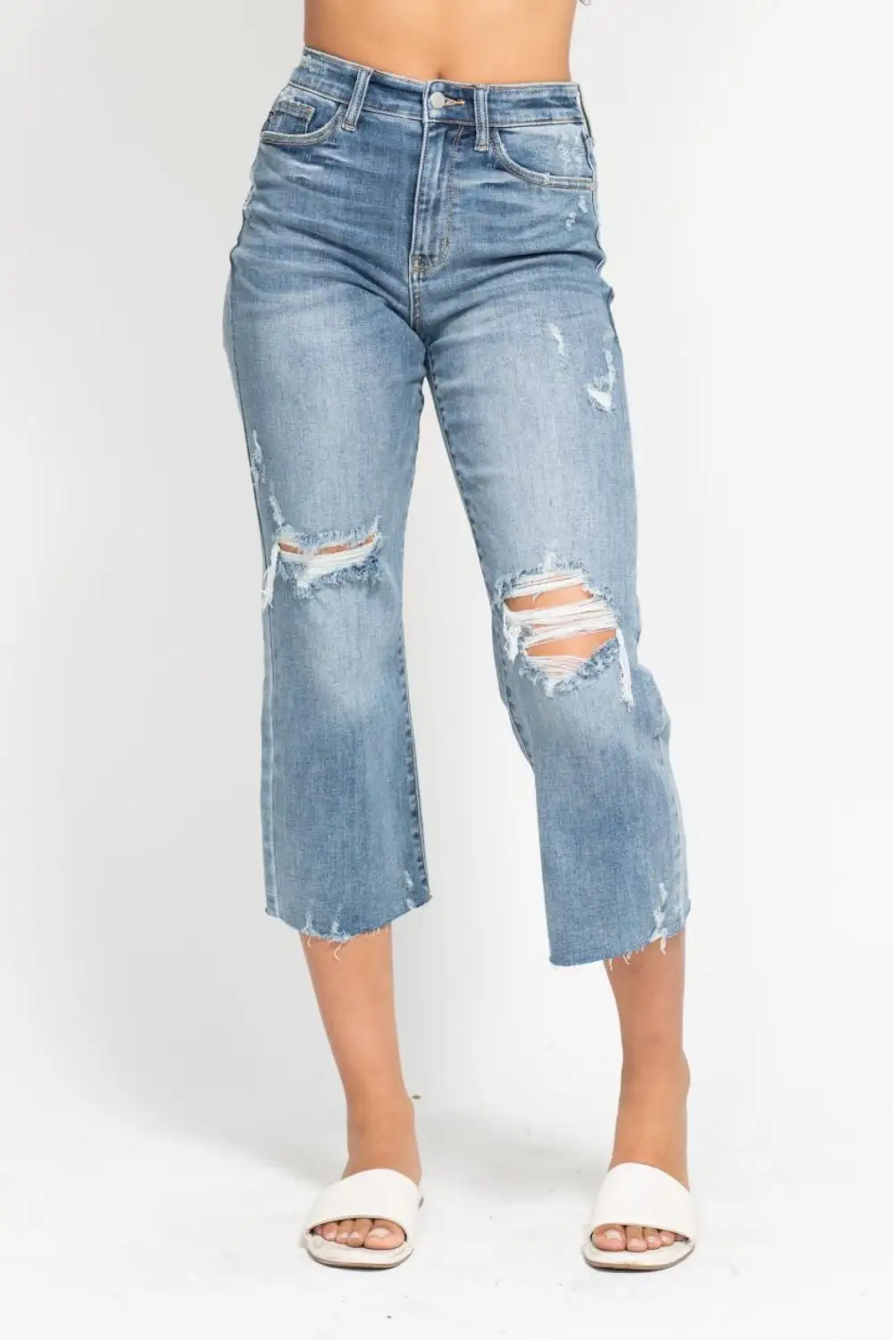 Cropped Wide Leg Jeans