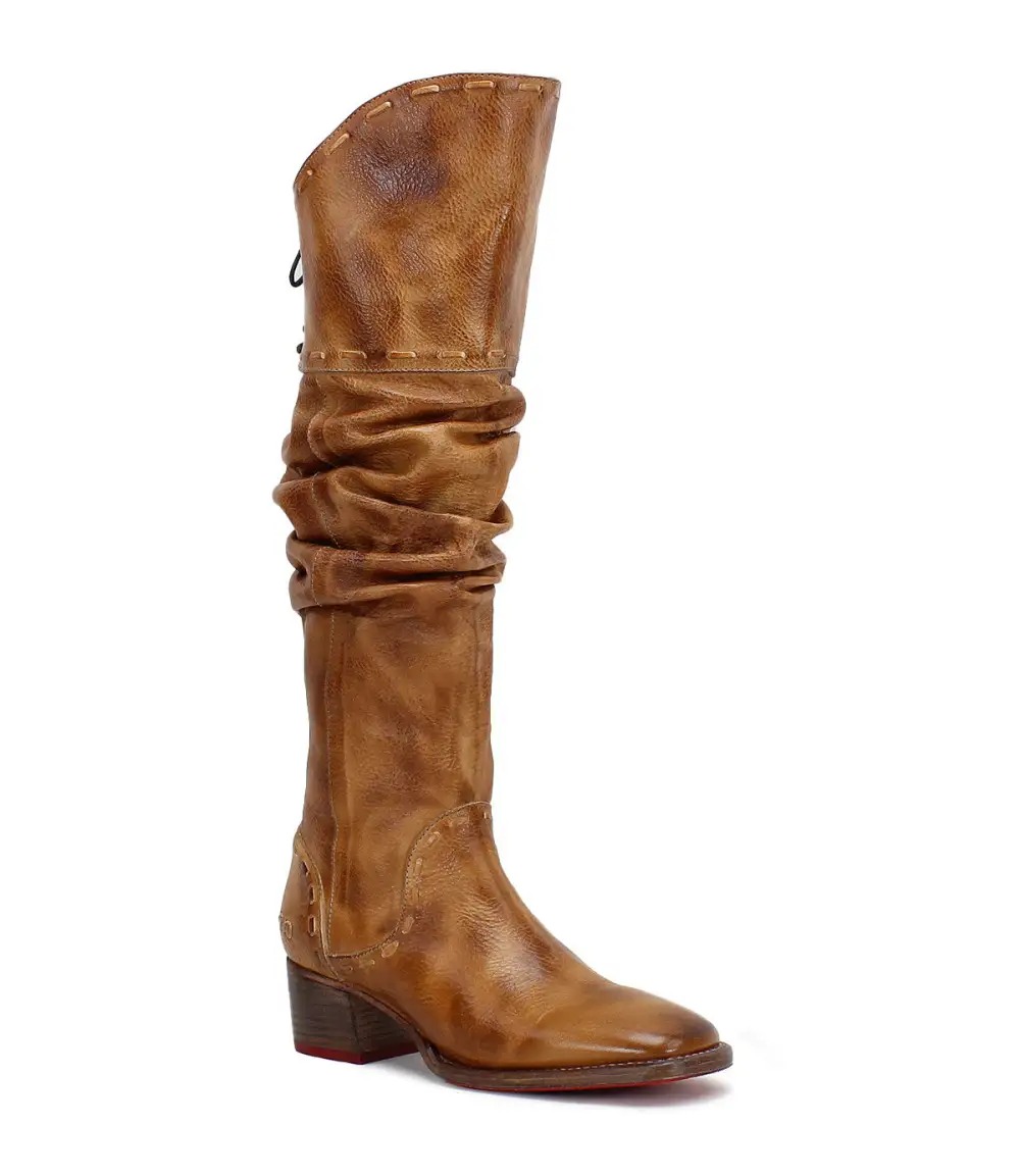 Ruched Contrast-Stitched Everyday Boots
