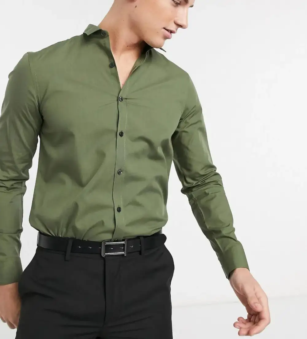 Elegant Long Sleeve Slim Fit Casual Dress Shirt
