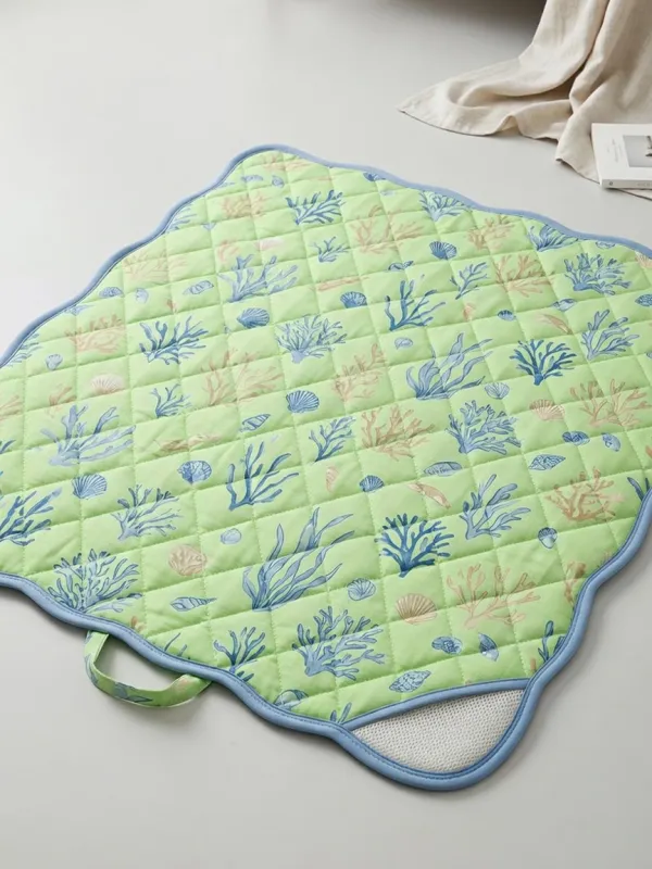 Ocean Coral Shells Print Cooling Mat