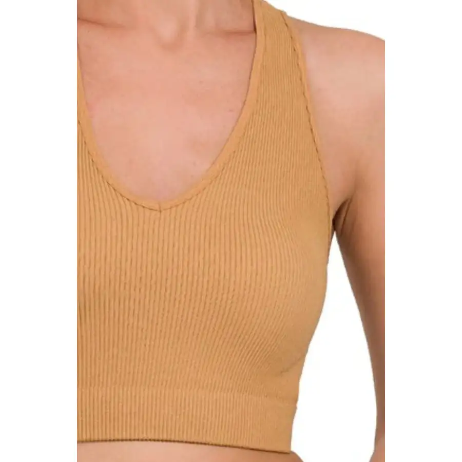 Seamless Ribbed Cropped Racerback Tank Top