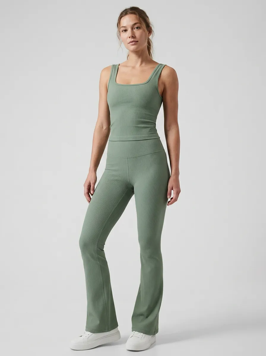 Active Everyday-Look Women's Tank Top Flare Pants Active Set