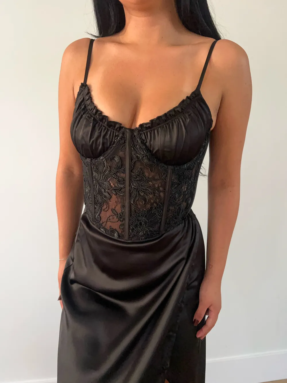 Black Lace Floor-Length Set