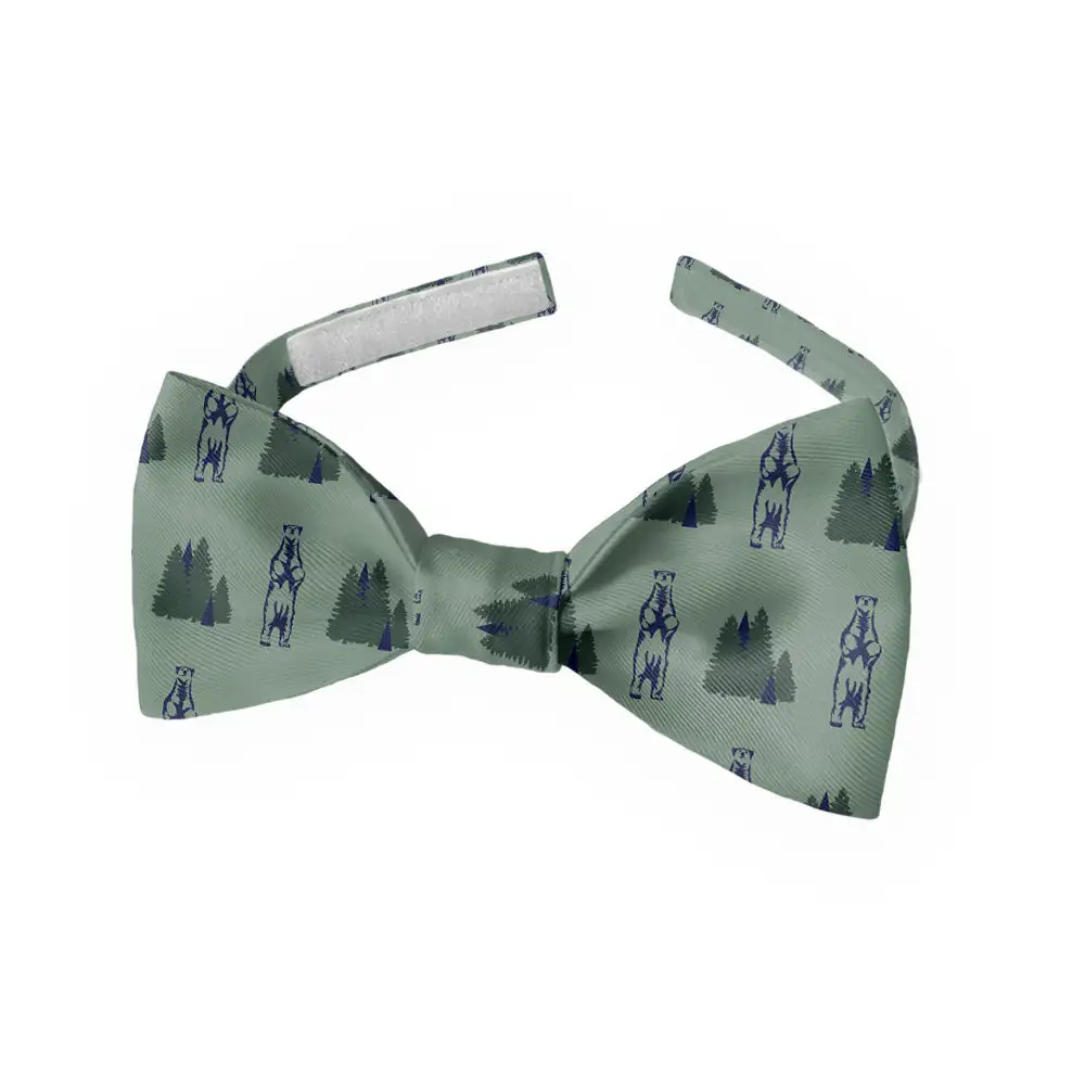 Bear The Woods Pattern Bow Tie