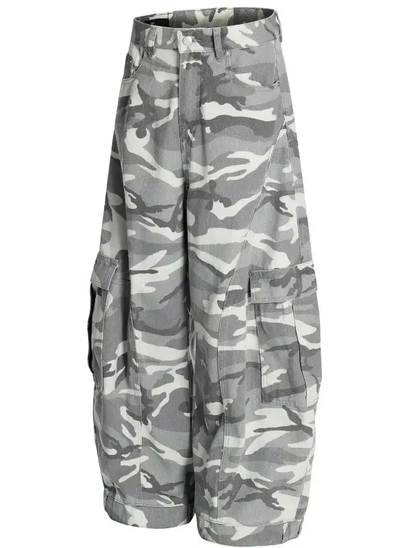 Camo Cargo Wide Leg Jeans