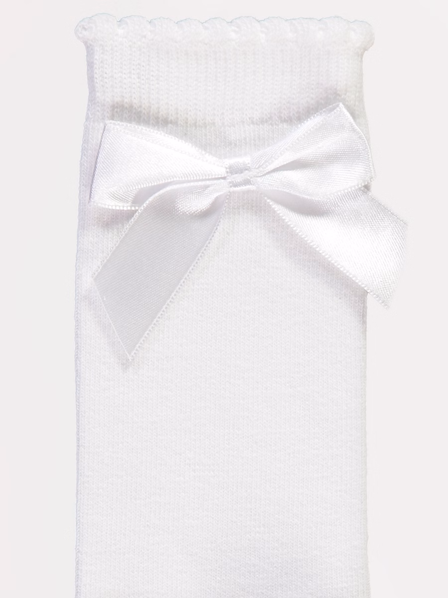 White Bow Cotton Rich Knee High Socks 3 Pack detail 1