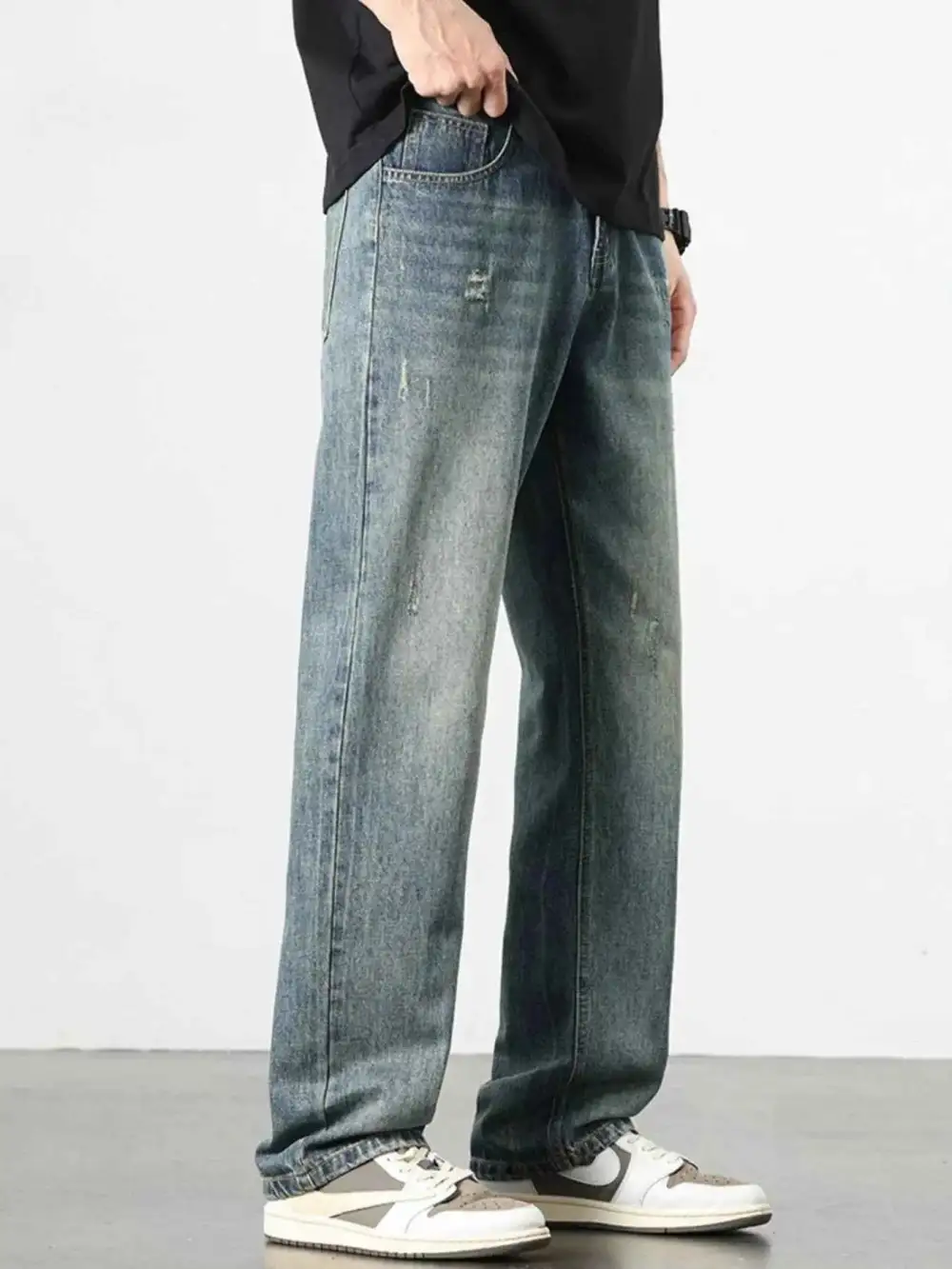 Casual Washed Wide Leg Jeans