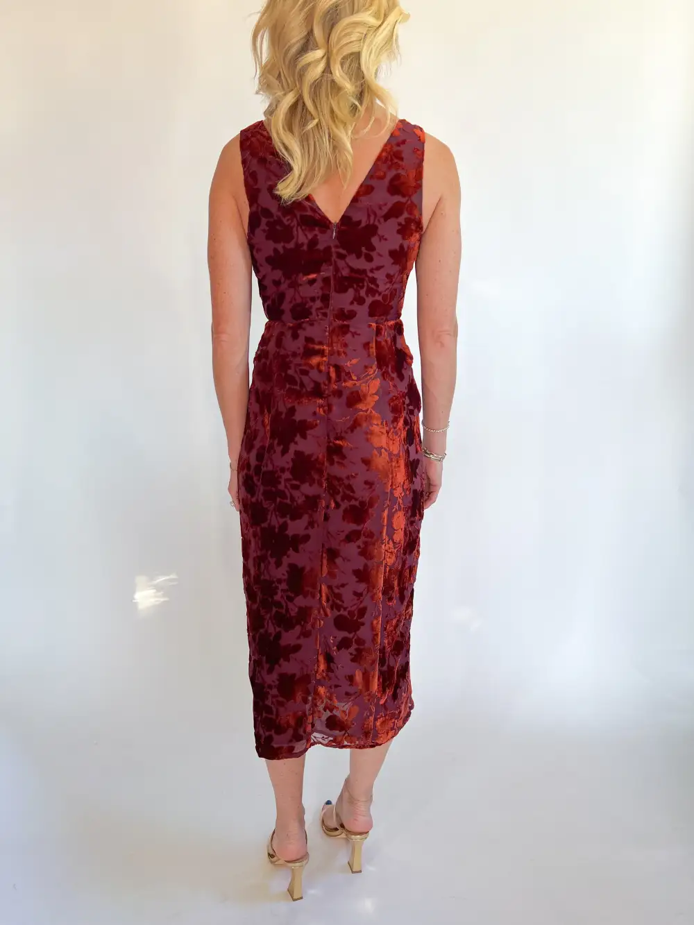 Velvet Midi Detail Dress