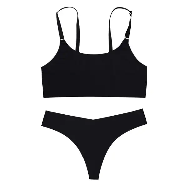 Seamless Satin Bralette Lingerie Set