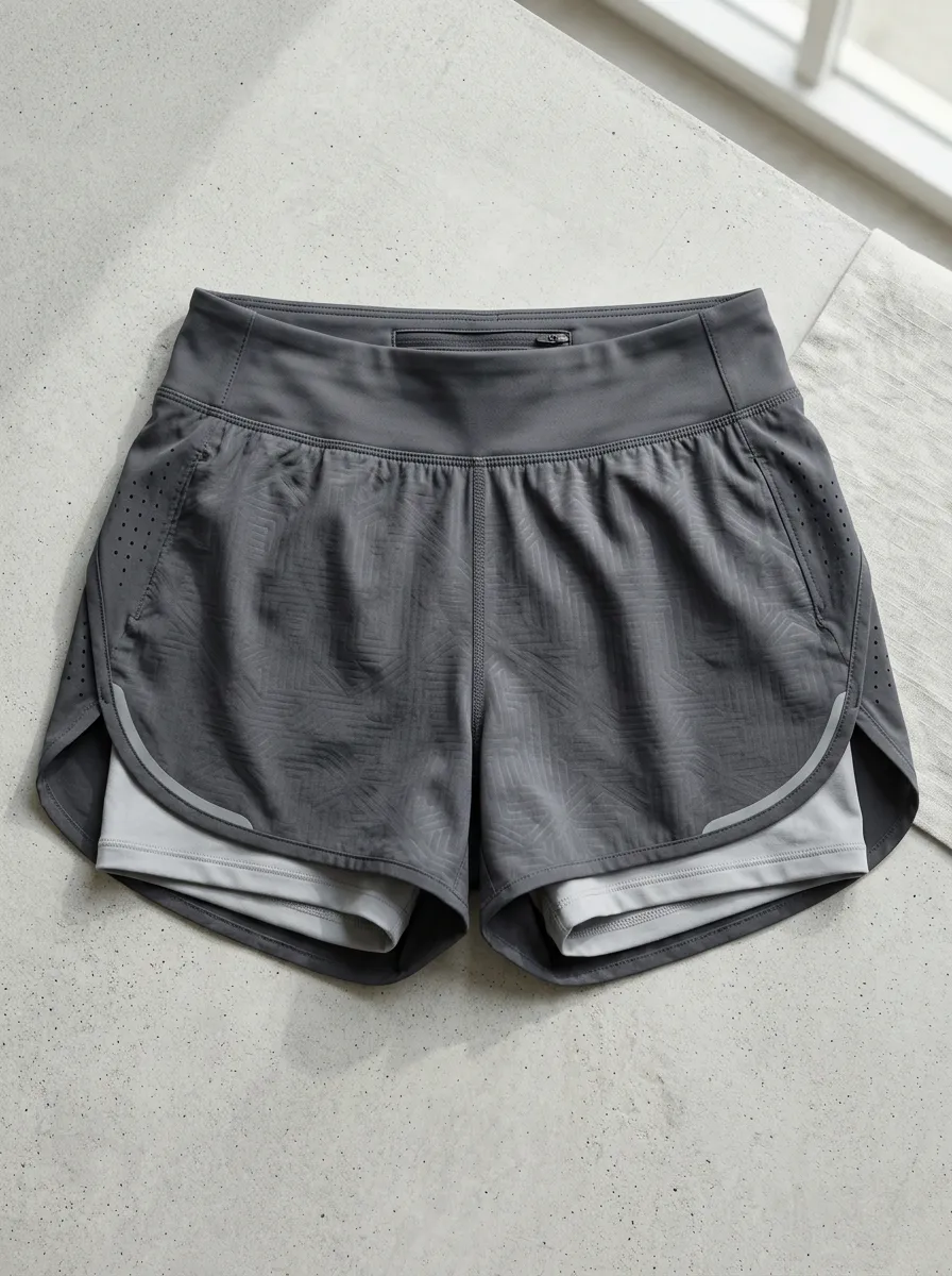 Women's Flex Athletic Geometric Pattern Printed Running Shorts