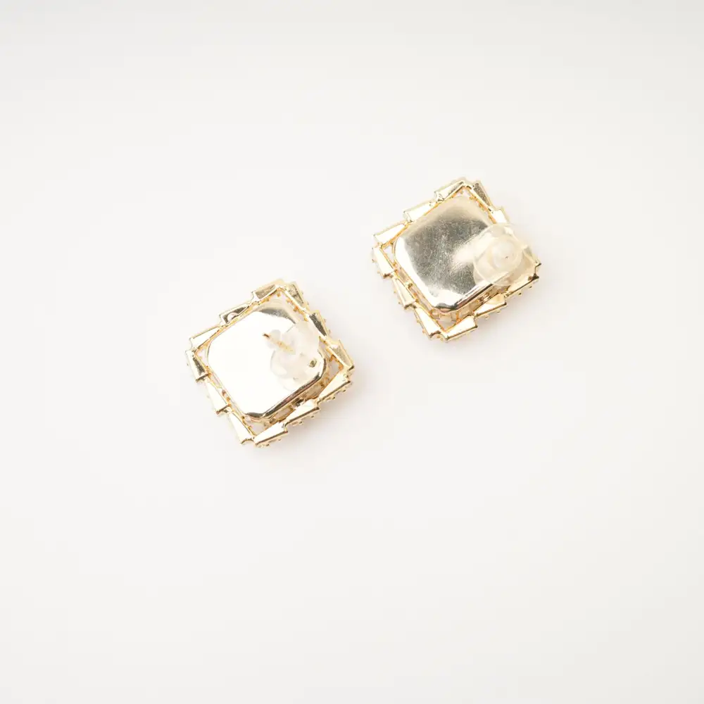 embellished square earrings