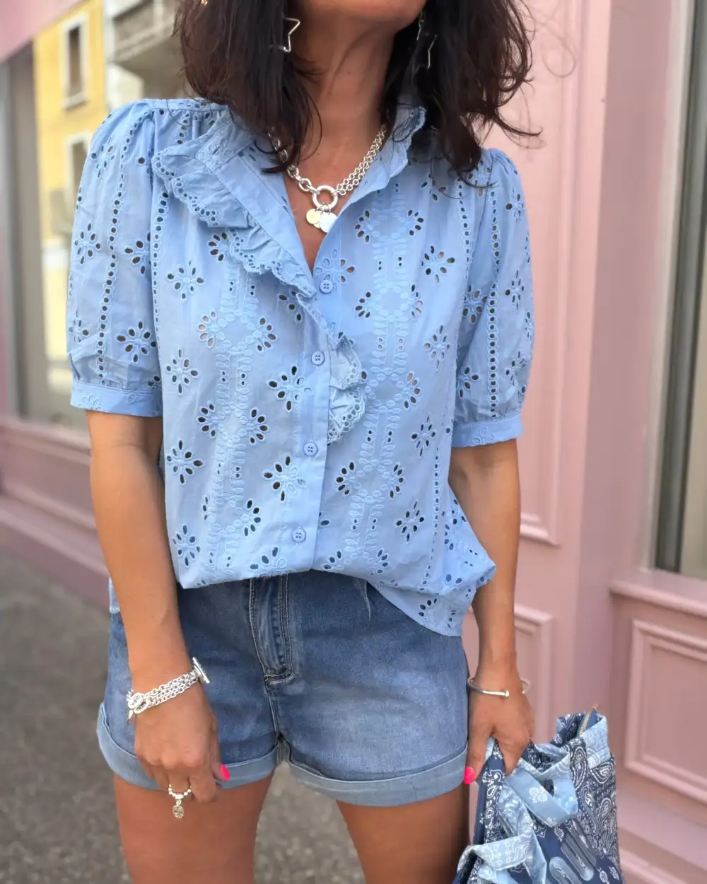 Statement Cotton Embroidered Blouse