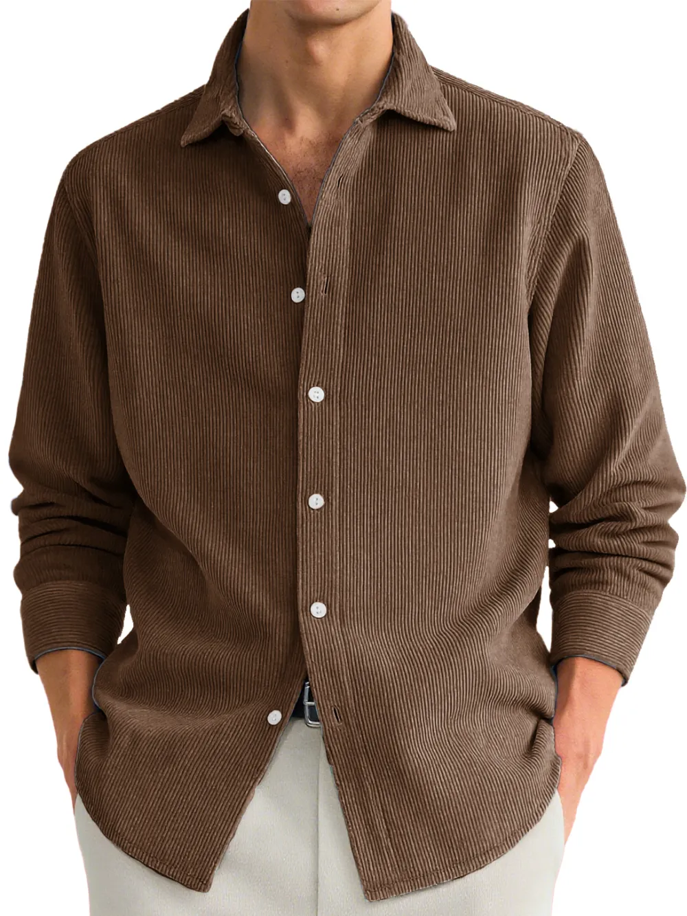 Clean Line Ribbed Knit Camp Collar Shirt